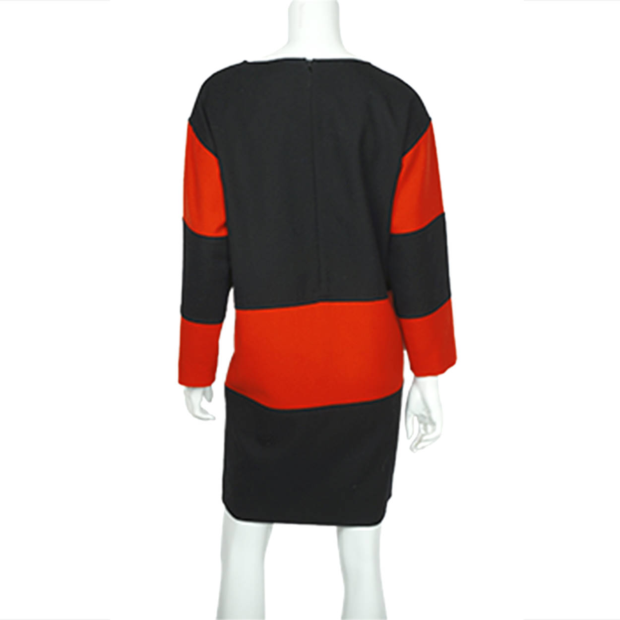 1980s Vintage Courreges Dress Red &amp; Black Colorblock Size 40 - Poppy's Vintage Clothing