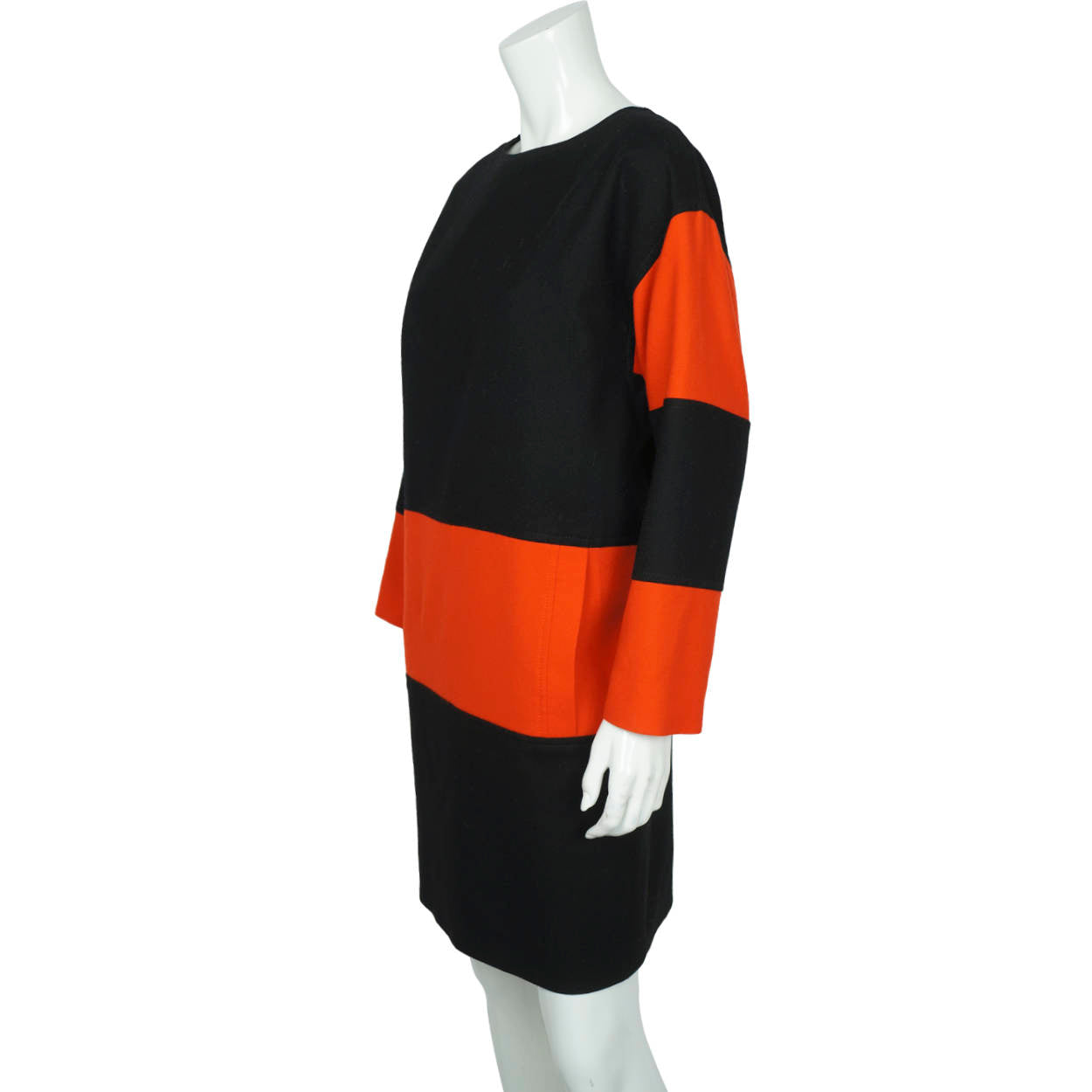 1980s Vintage Courreges Dress Red &amp; Black Colorblock Size 40 - Poppy's Vintage Clothing