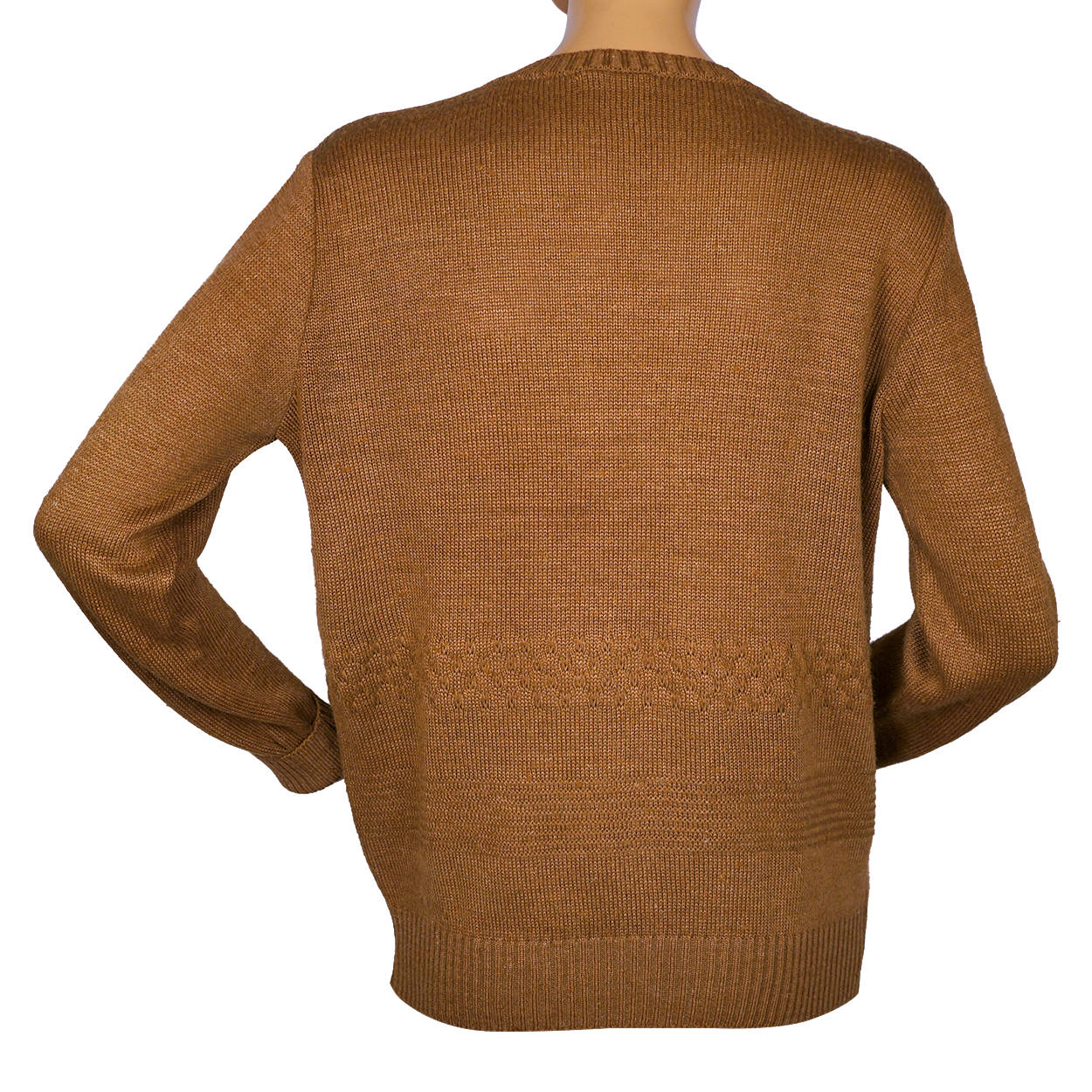 Vintage Courreges Paris Brown Knit Sweater1970s Pullover V Neck Ladies Size M - Poppy's Vintage Clothing