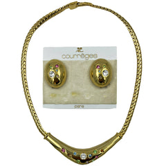 Vintage Courreges Demi-Parure Choker Necklace Earrings Set