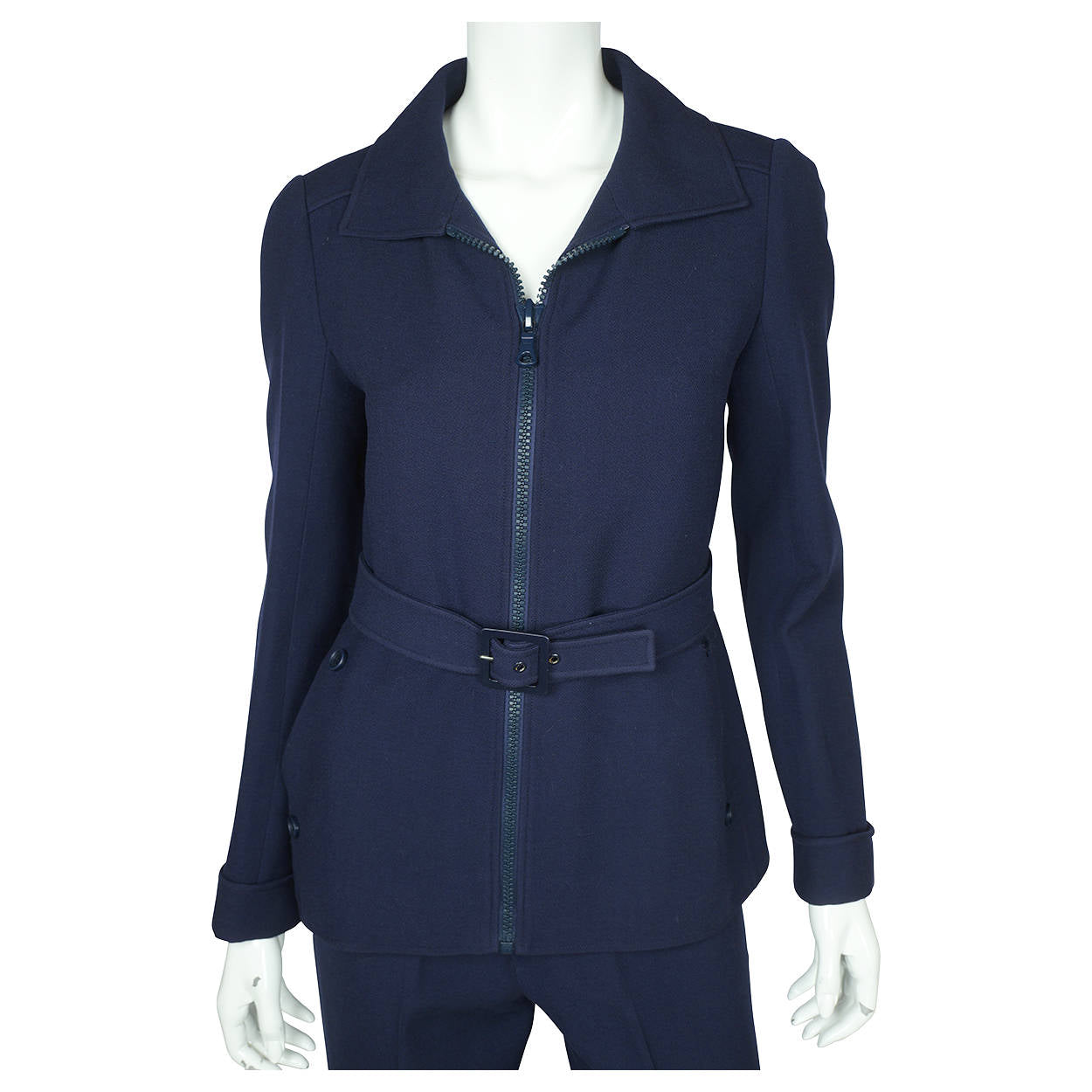 Vintage 1970s Courreges Paris Couture Future Pant Suit Pants &amp; Jacket Size S M - Poppy's Vintage Clothing