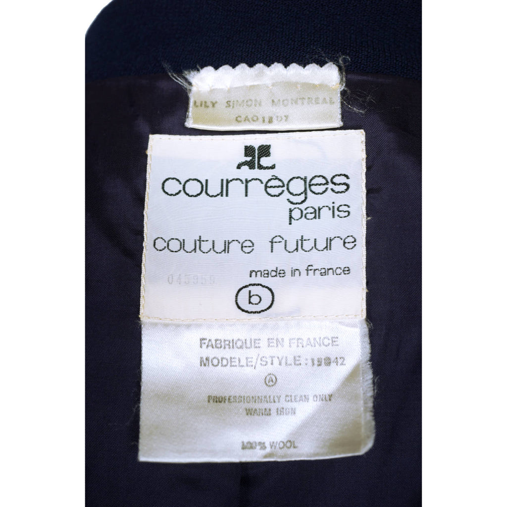 Vintage 1970s Courreges Paris Couture Future Pant Suit Pants &amp; Jacket Size S M - Poppy's Vintage Clothing