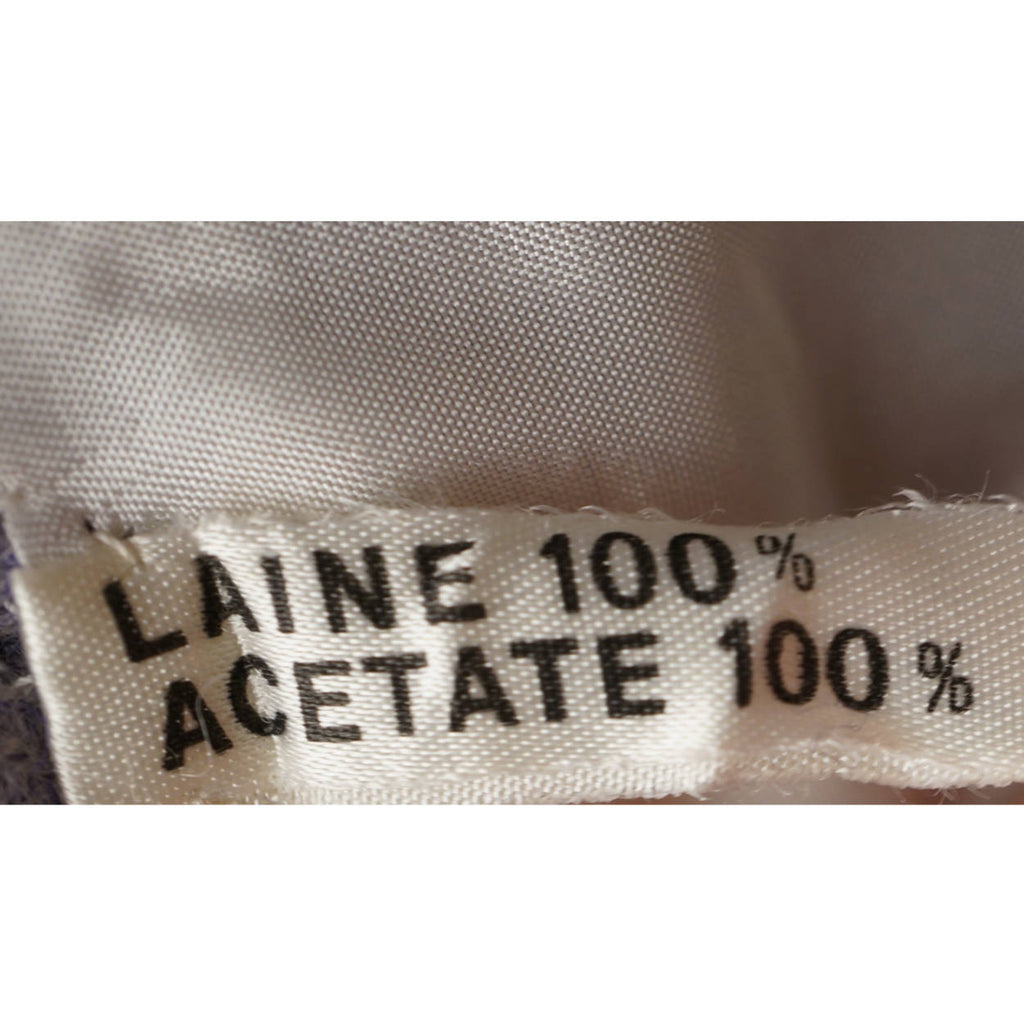 Vintage 1970s Courreges Paris Lavender Blue Wool Mini Skirt - Couture Future - Poppy's Vintage Clothing