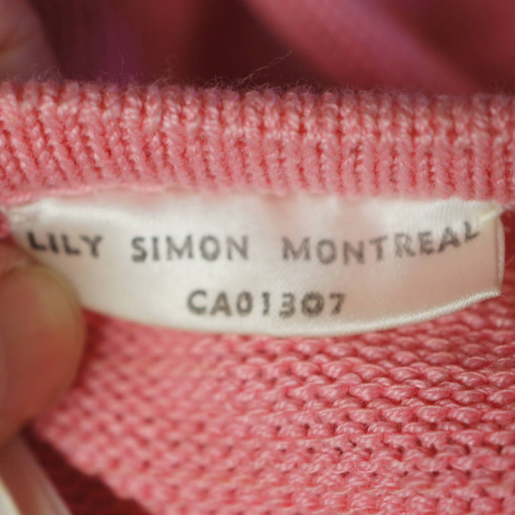 Vintage 1970s Courreges Shell Top Pink Cotton Acrylic Blend Knit Size S - Poppy's Vintage Clothing