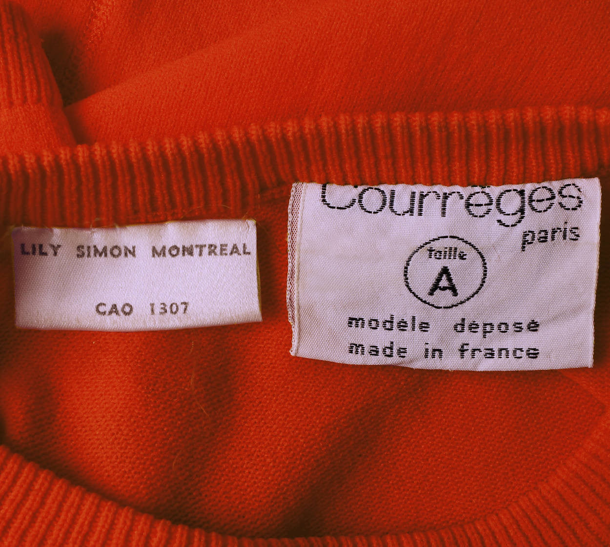 Vintage Courreges Orange T Shirt Top Size S 1970s - Poppy's Vintage Clothing