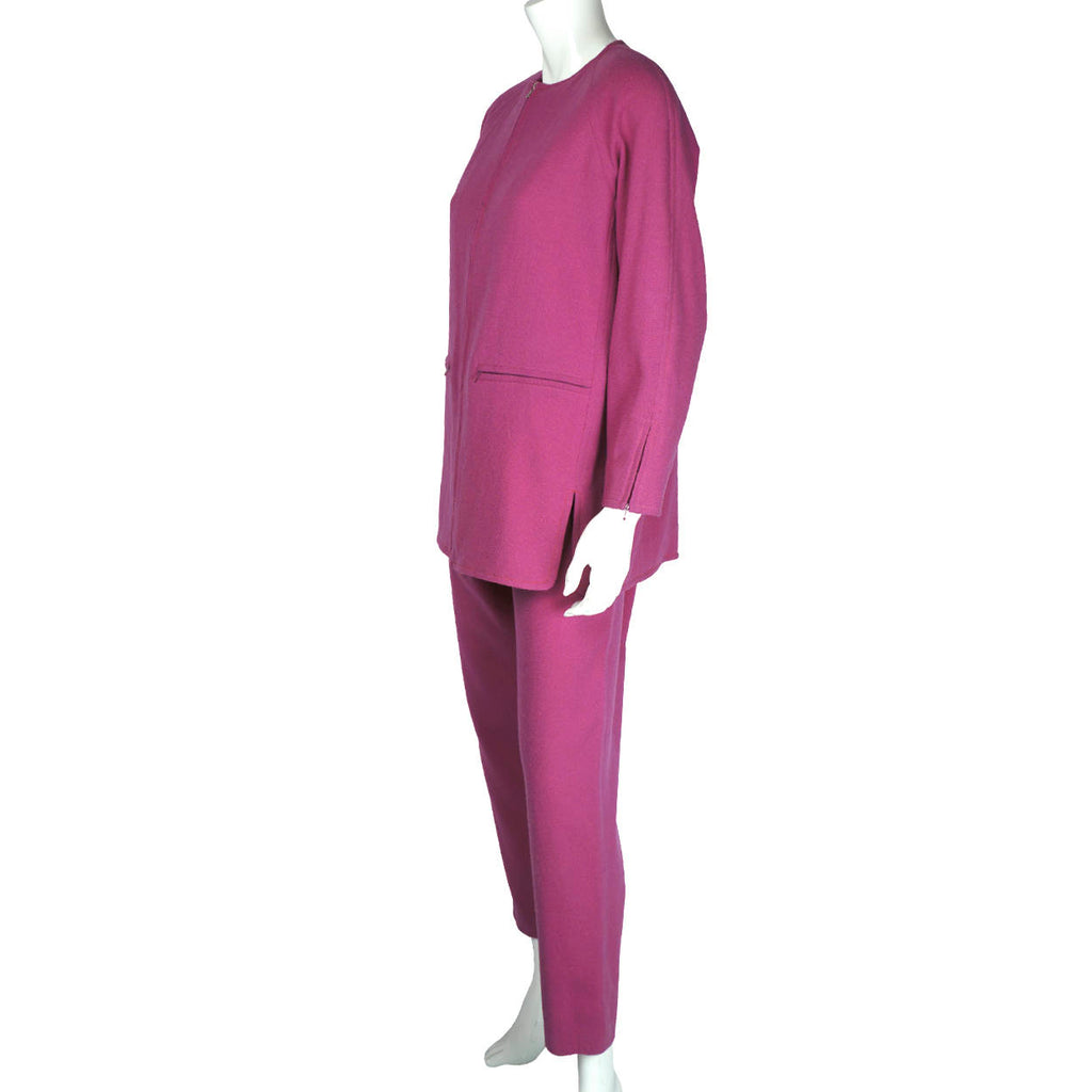 1980s Vintage Courreges Pant Suit Magenta Pink Size 44 - Poppy's Vintage Clothing
