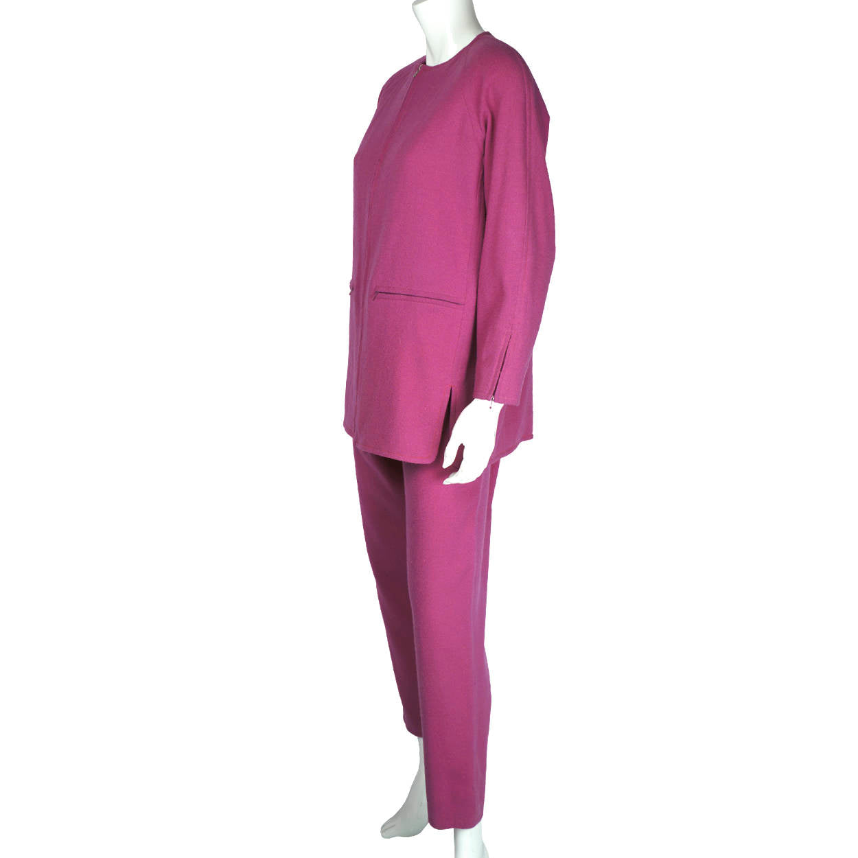1980s Vintage Courreges Pant Suit Magenta Pink Size 44 - Poppy's Vintage Clothing
