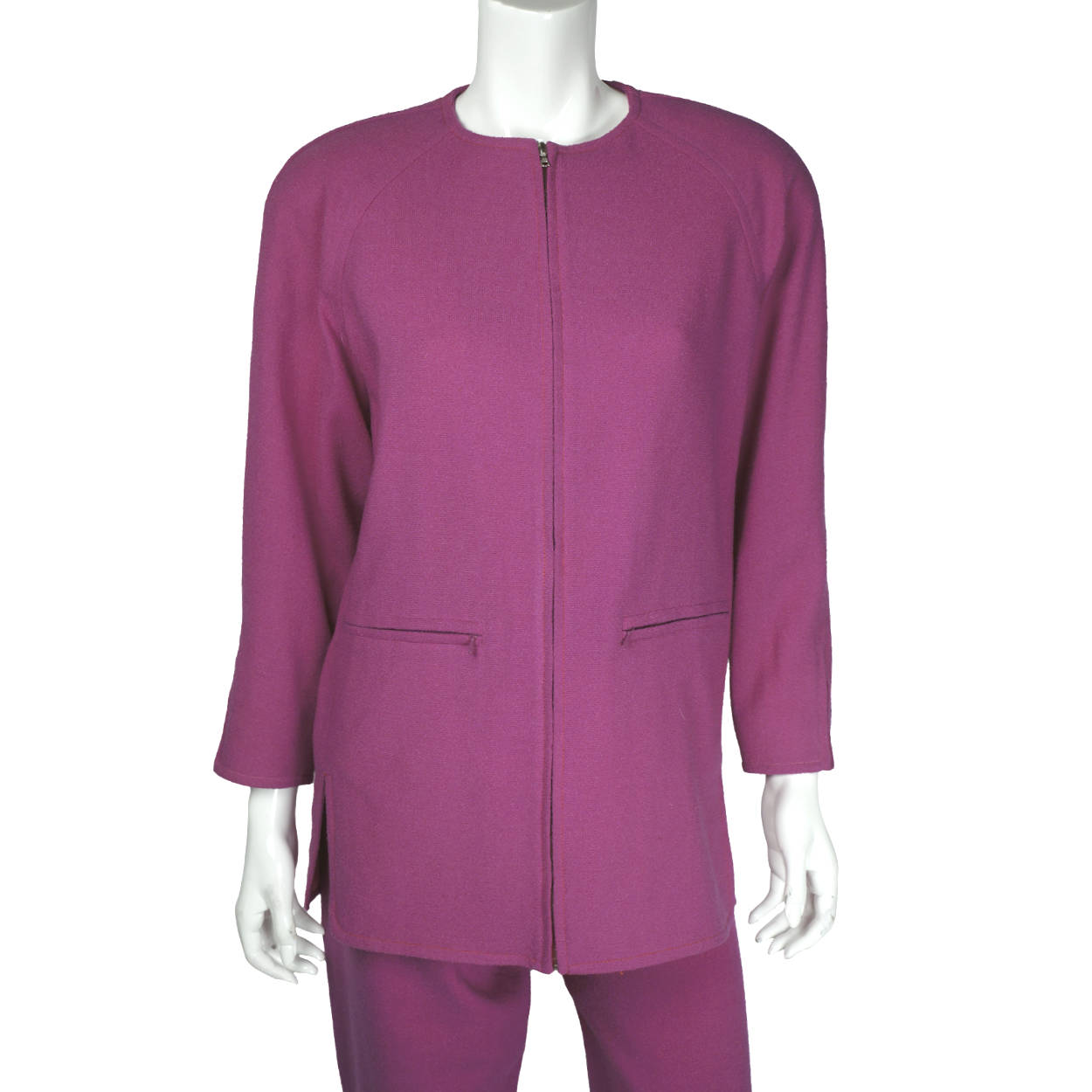 1980s Vintage Courreges Pant Suit Magenta Pink Size 44 - Poppy's Vintage Clothing