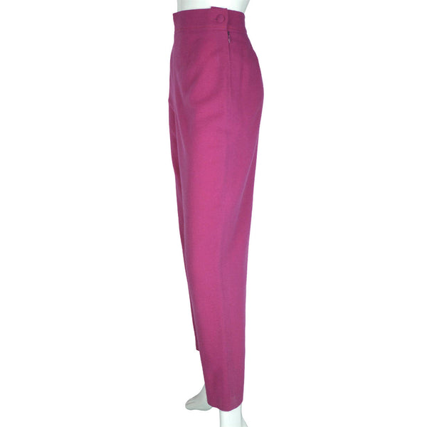 1980s Vintage Courreges Pant Suit Magenta Pink Size 44