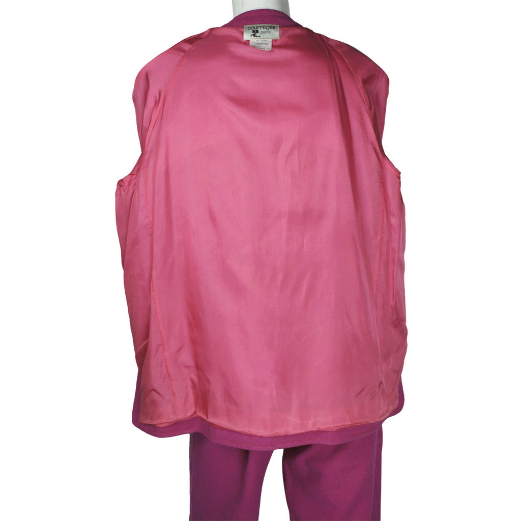 1980s Vintage Courreges Pant Suit Magenta Pink Size 44 - Poppy's Vintage Clothing