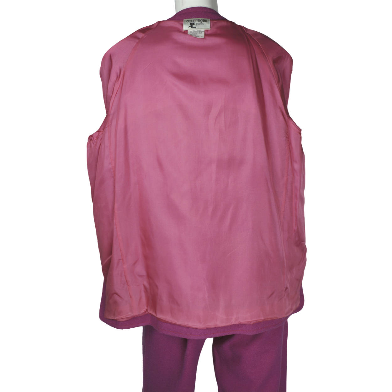 1980s Vintage Courreges Pant Suit Magenta Pink Size 44 - Poppy's Vintage Clothing