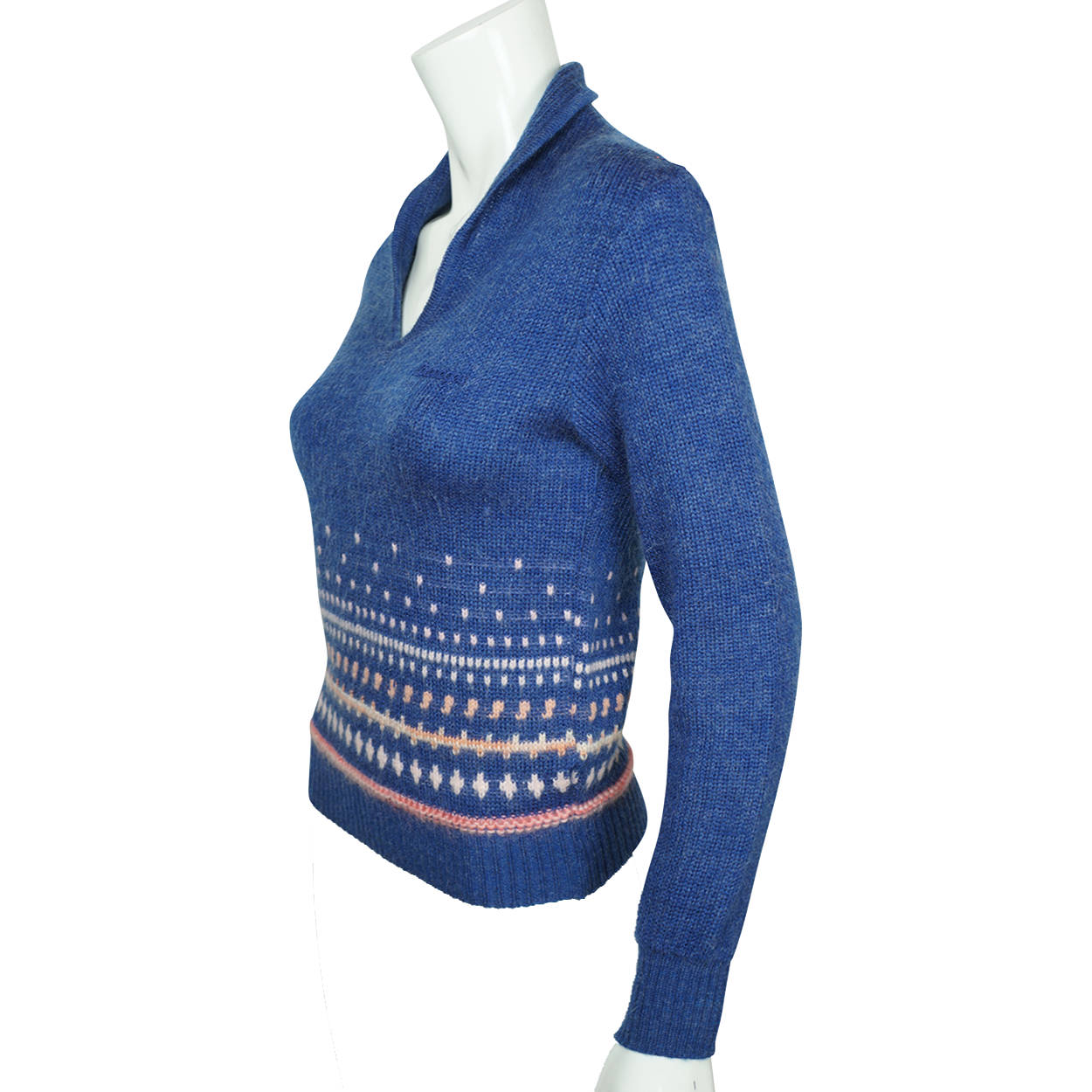 Vintage Courreges Paris Mohair &amp; Acrylic Knit Sweater 1970s Pullover Ladies Sz M - Poppy's Vintage Clothing