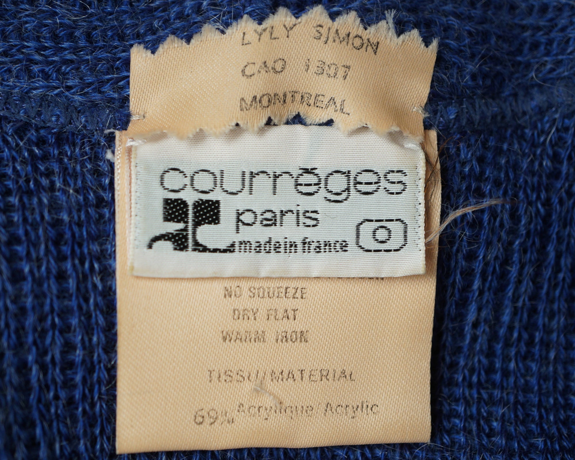 Vintage Courreges Paris Mohair &amp; Acrylic Knit Sweater 1970s Pullover Ladies Sz M - Poppy's Vintage Clothing