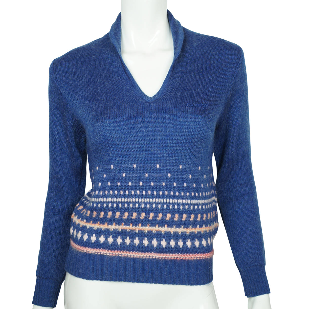 Vintage Courreges Paris Mohair &amp; Acrylic Knit Sweater 1970s Pullover Ladies Sz M - Poppy's Vintage Clothing