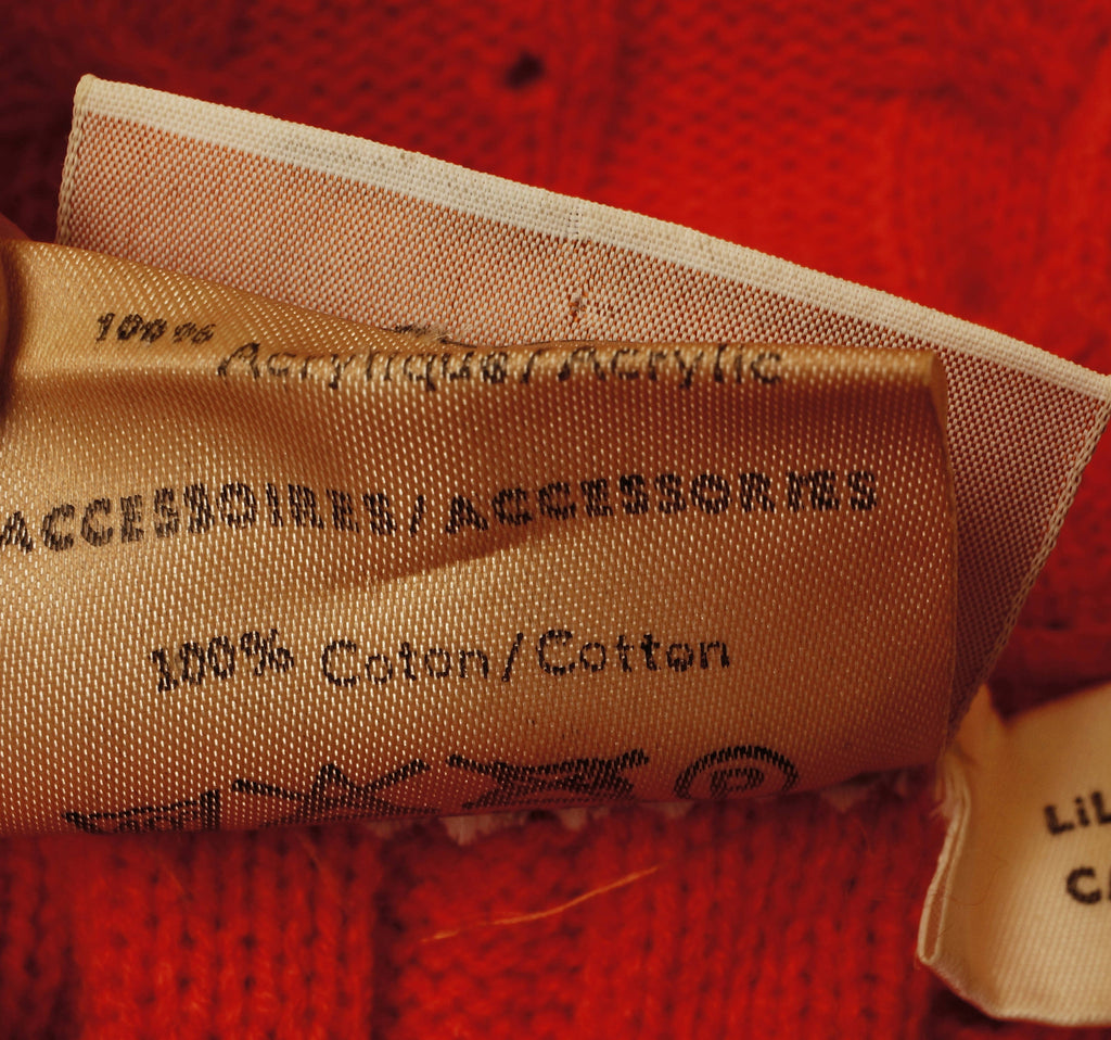 Vintage 70s Courreges Sweater Orange Cable Knit with Logo Top Size S - Poppy's Vintage Clothing