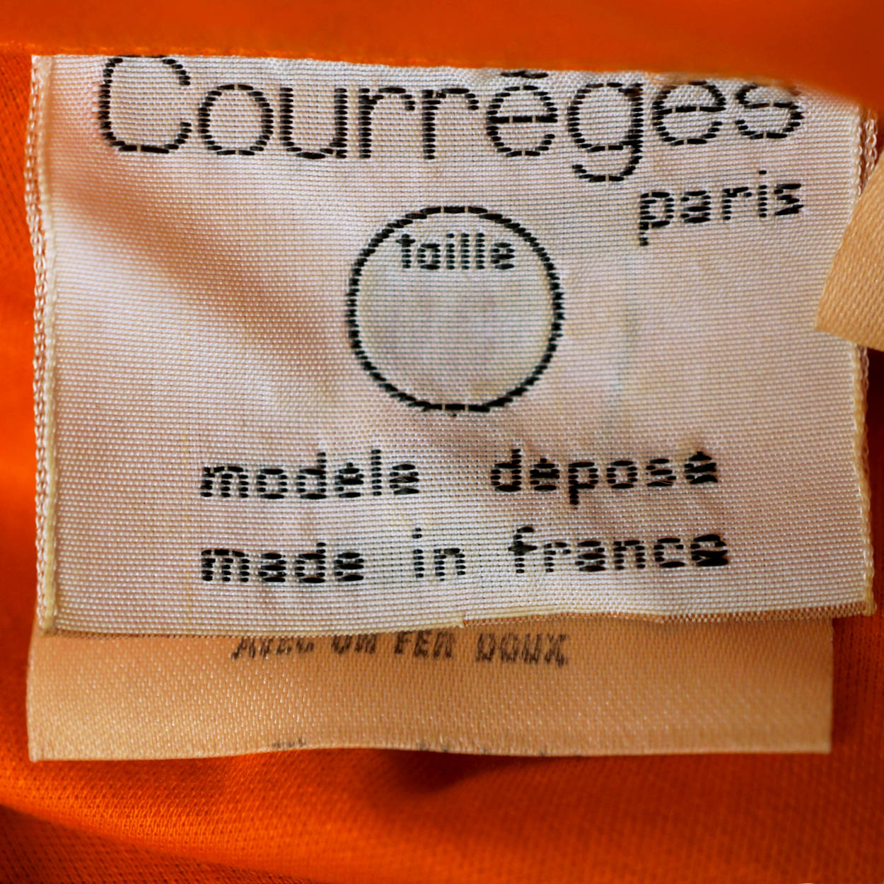 Vintage 1970s Courreges Orange Cotton Top with White Zipper Short Sleeve Size S - Poppy's Vintage Clothing