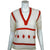 Vintage 70s Courreges Paris Intarsia Sweater Red White Sz S - Poppy's Vintage Clothing