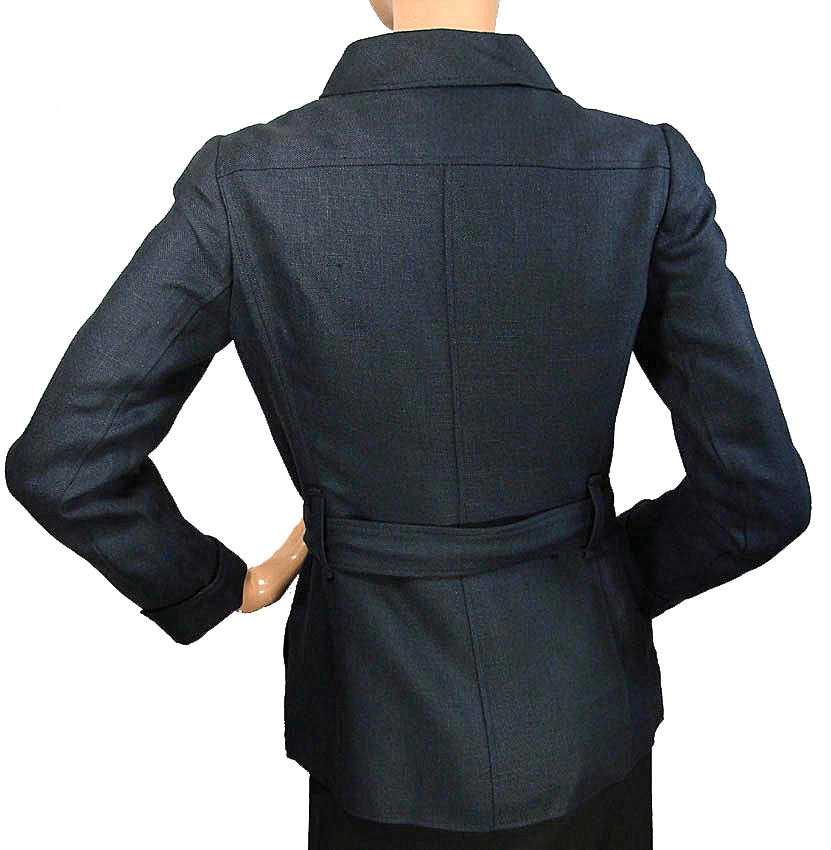 Vintage Courreges 70s Blue Rayon Jacket - S - Poppy's Vintage Clothing