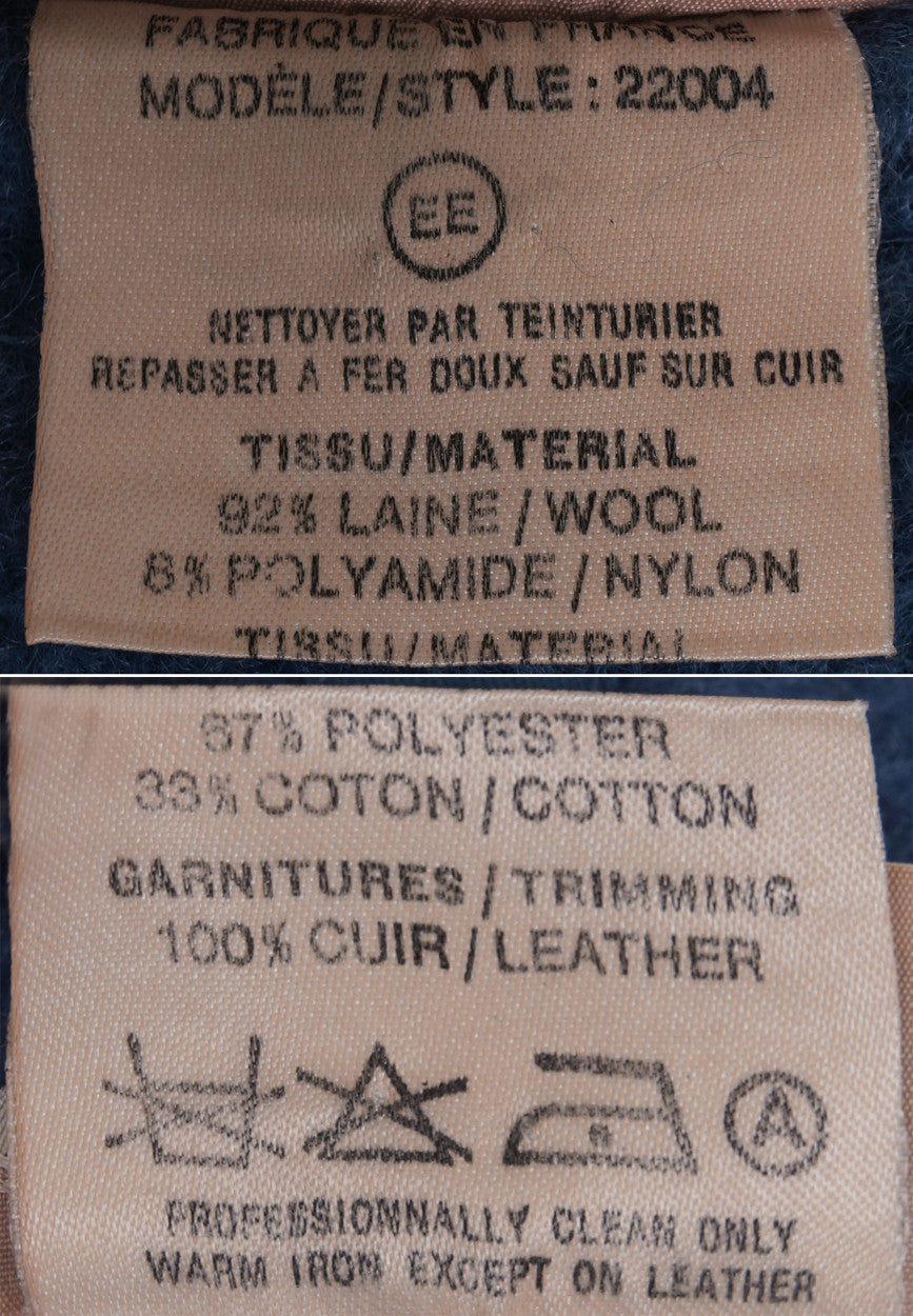 Vintage 70s Andre Courreges Paris Blue Wool Coat Size S - Poppy's Vintage Clothing