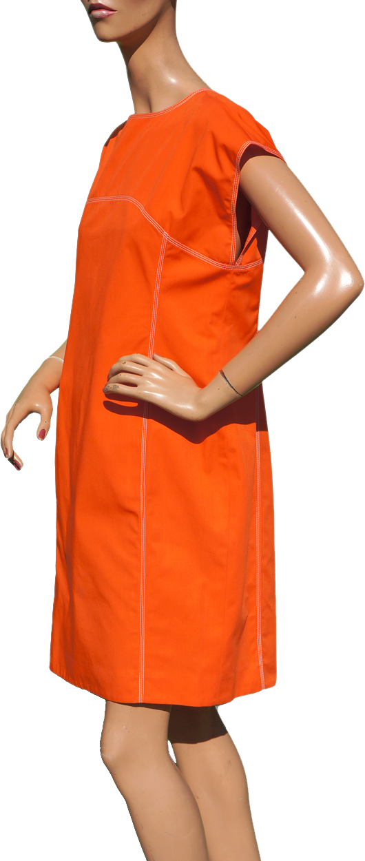 Vintage 1980s Courreges Dress with Jacket - Orange - L - Poppy's Vintage Clothing