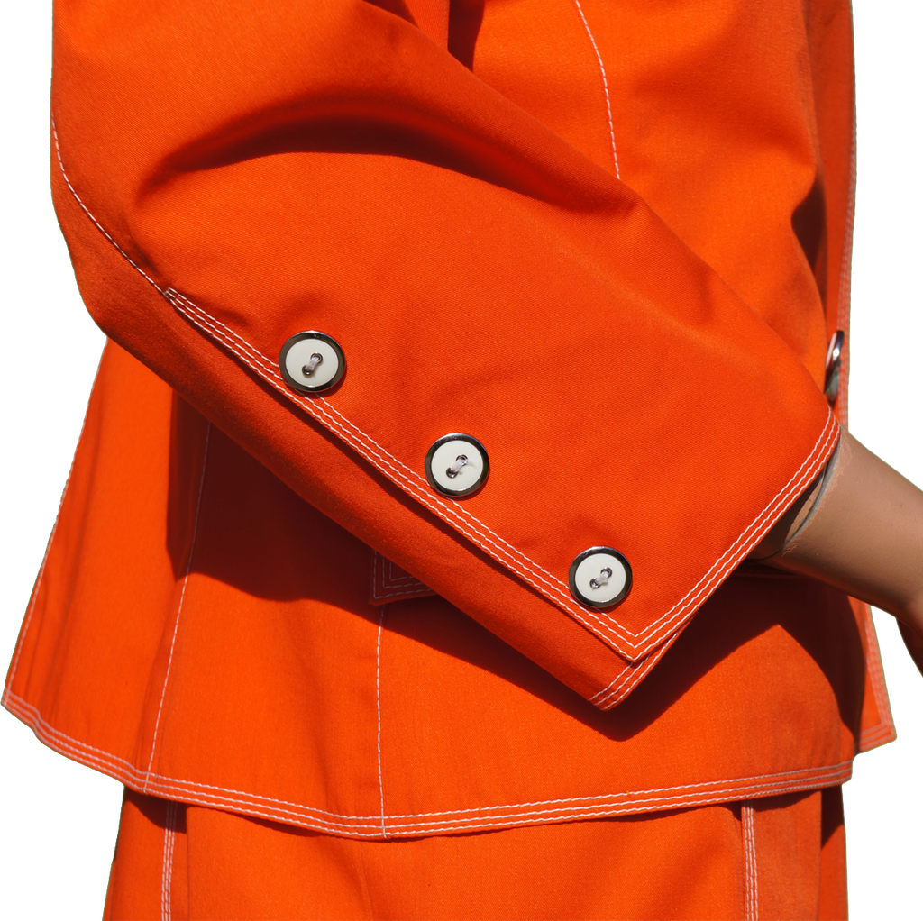 Vintage 1980s Courreges Dress with Jacket - Orange - L - Poppy's Vintage Clothing
