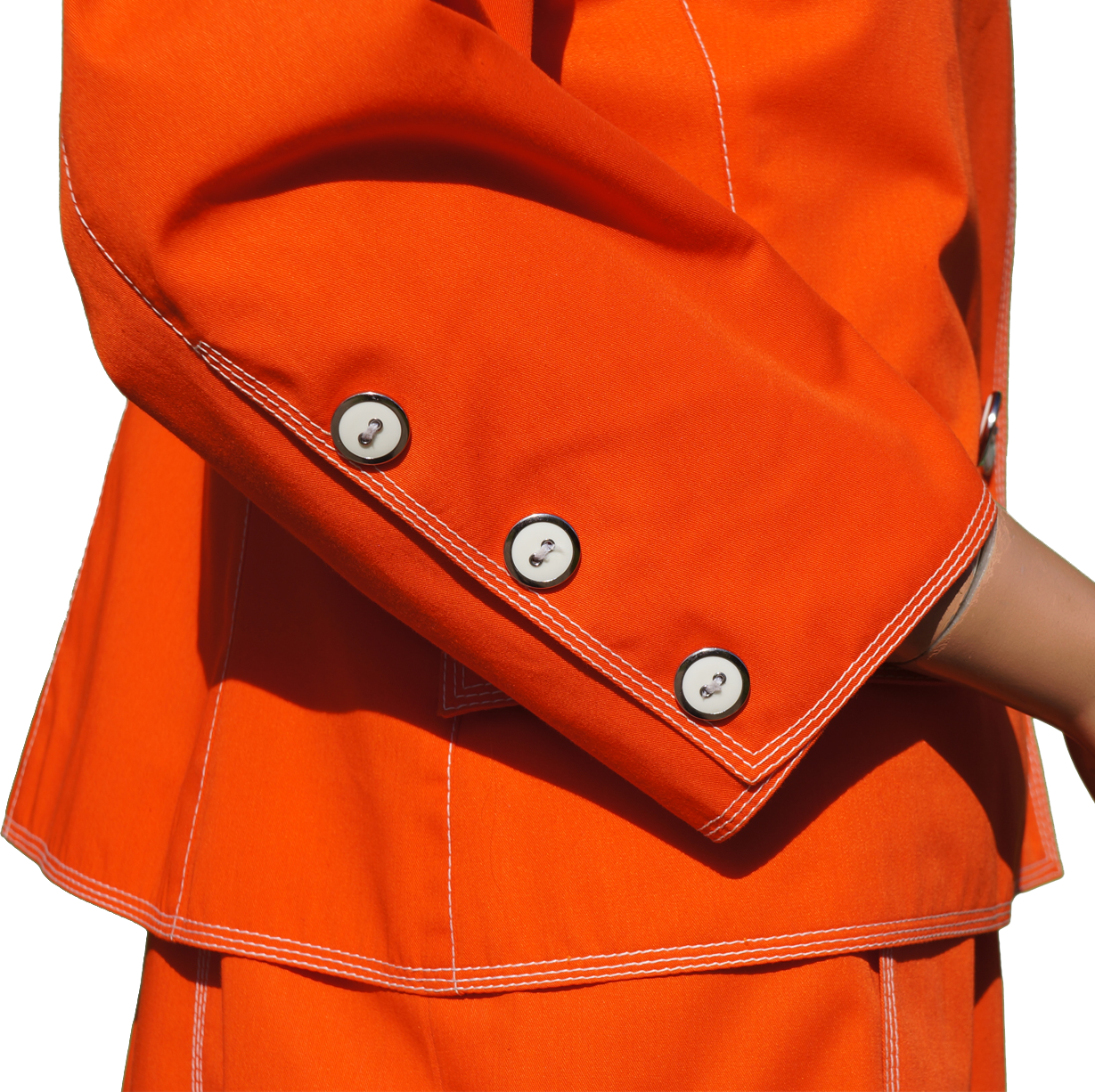 Vintage 1980s Courreges Dress with Jacket - Orange - L - Poppy's Vintage Clothing