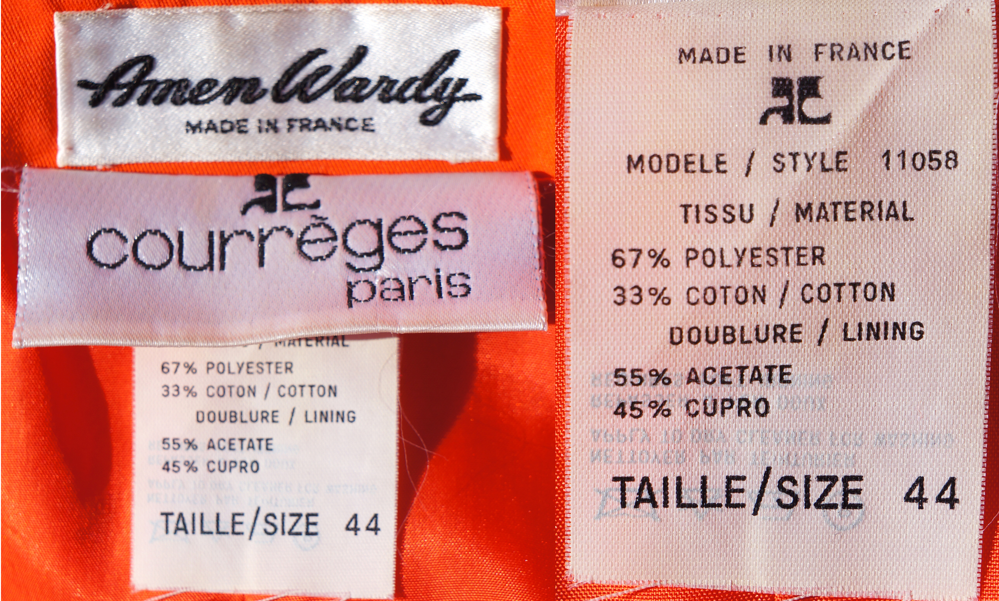 Vintage 1980s Courreges Dress with Jacket - Orange - L - Poppy's Vintage Clothing