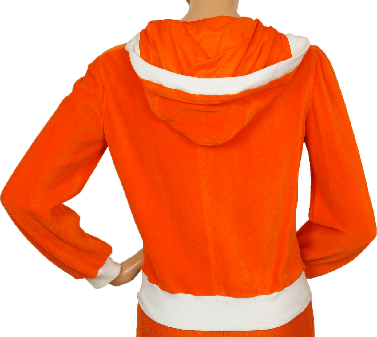 Vintage 70s Courreges Paris Orange Velour Hoodie Ladies Size S