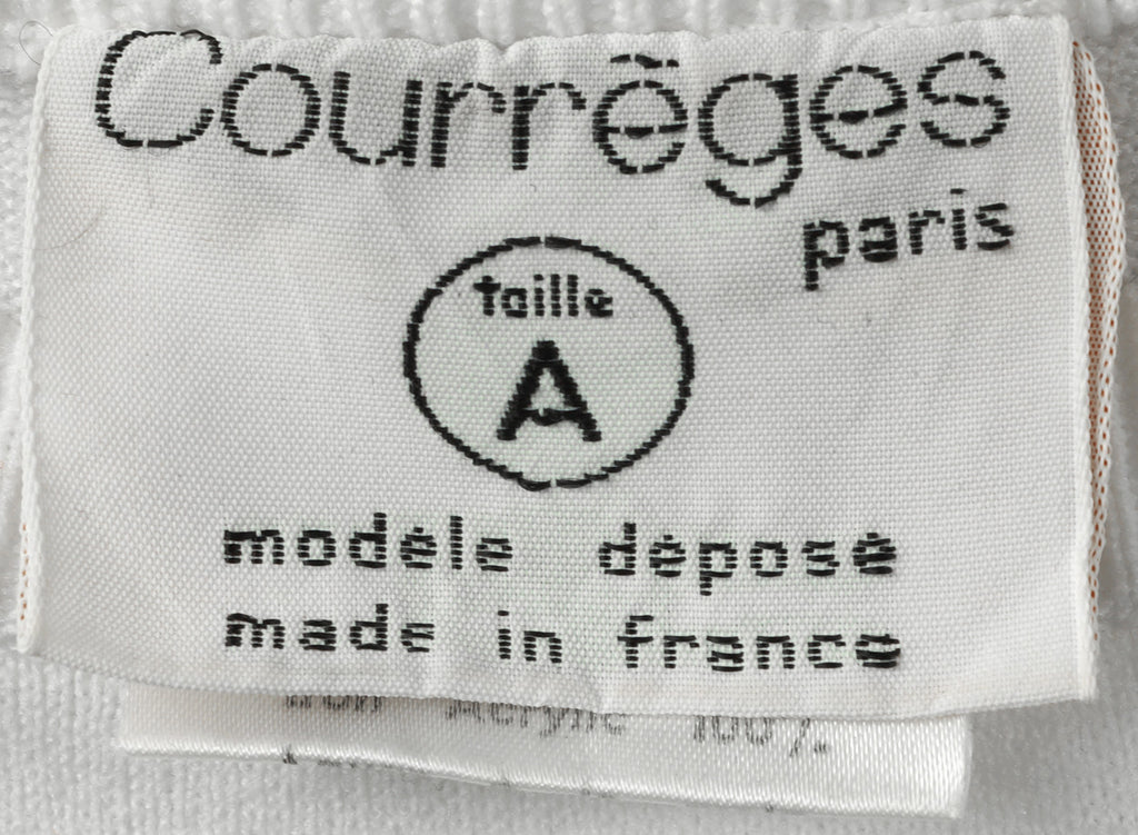 Vintage 1970s Courreges Sheer White T Shirt  Size S - Poppy's Vintage Clothing