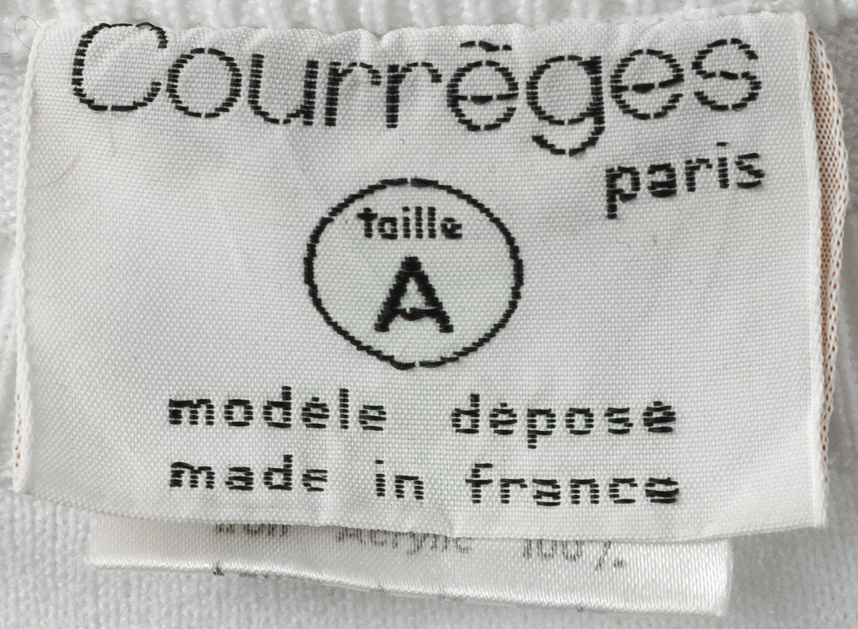 Vintage 1970s Courreges Sheer White T Shirt  Size S - Poppy's Vintage Clothing