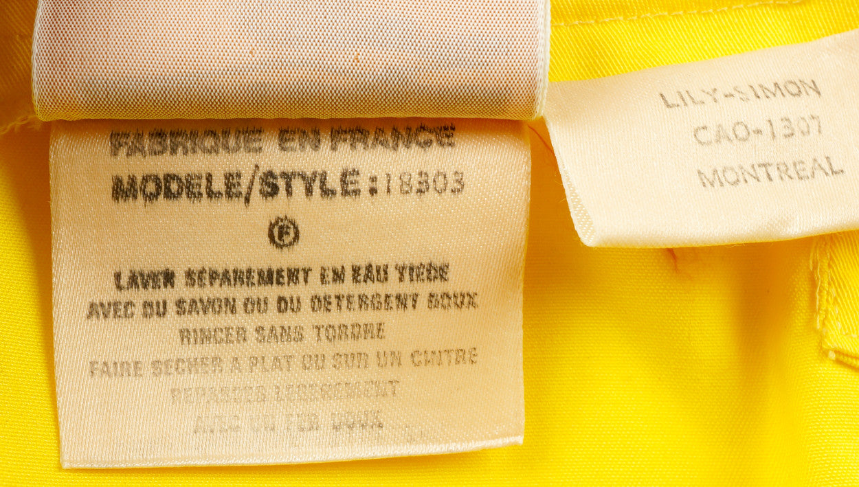 70s Vintage Top & Skirt Set by Andre Courreges in Bright Yellow Cotton Blend - Poppy's Vintage Clothing