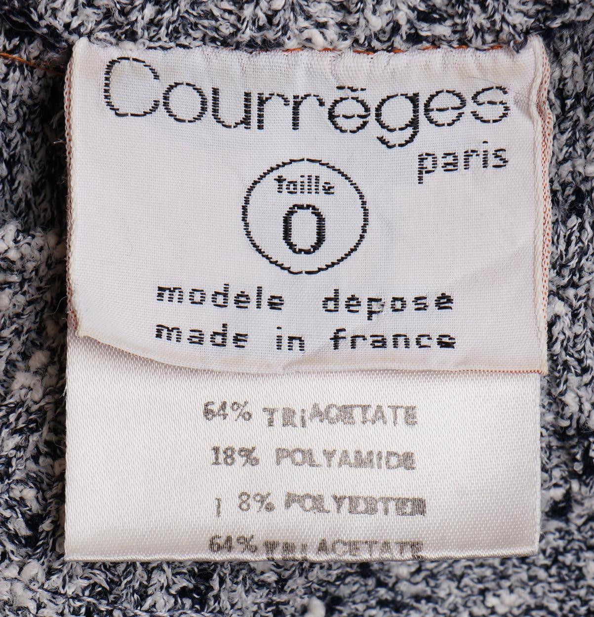 Vintage 1970s Courreges Logo Sweater - Flecked Knit  - Ladies Size S - Poppy's Vintage Clothing