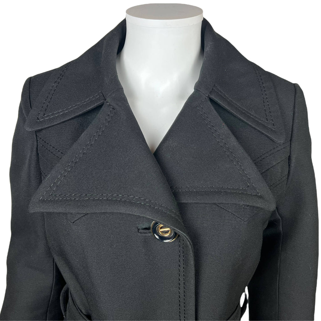 Vintage 1970s Black Wool Coat Couture by Wilson’s Ladies S M