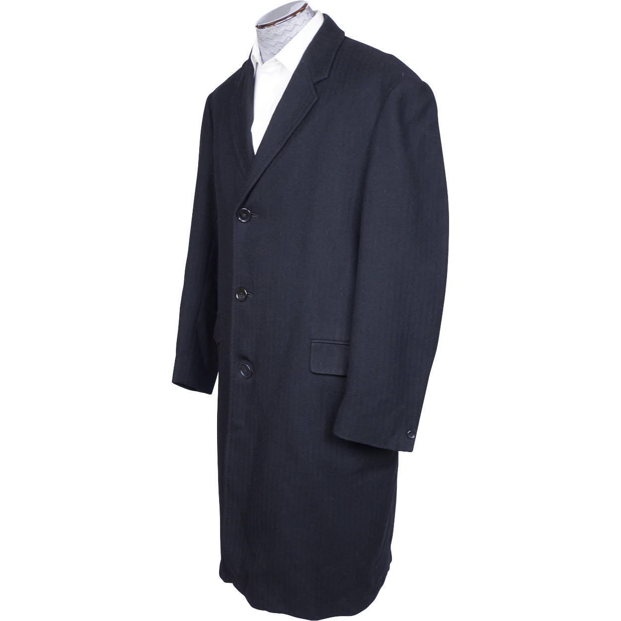 Vintage 60s Mens Crombie Cloth Wool Overcoat Custom Tailored Coat Size L 1964 - Poppy's Vintage Clothing