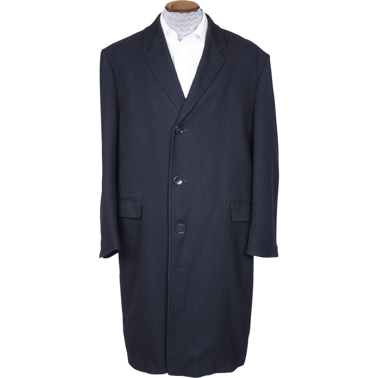 Vintage 60s Mens Crombie Cloth Wool Overcoat Custom Tailored Coat Size L 1964 - Poppy's Vintage Clothing