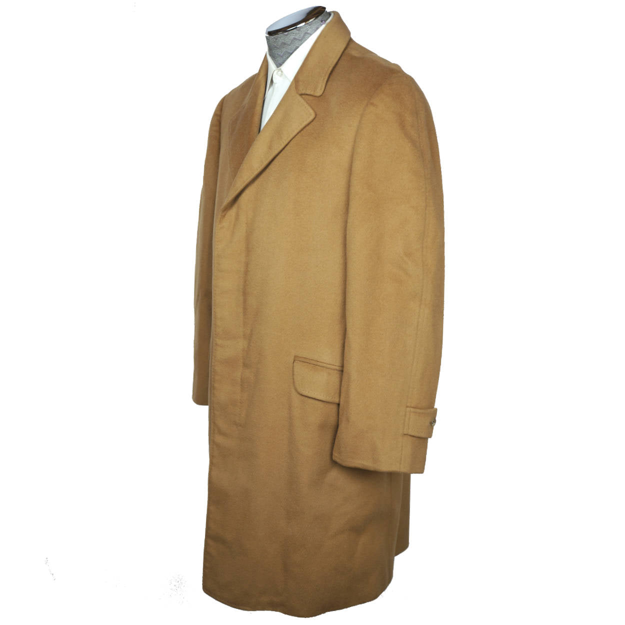 Vintage 1960s Overcoat Crombie 100% Pure Cashmere Loomed in Scotland Mens Coat M - Poppy's Vintage Clothing