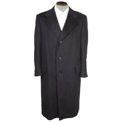 Vintage 1970s Crombie Sabelere Overcoat Mens Scottish Wool Coat Size M L - Poppy's Vintage Clothing