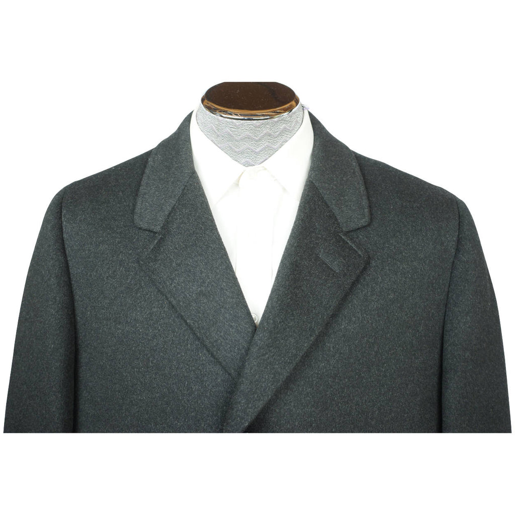 Vintage 60s Mens Overcoat Crombie Sabelere Scottish Wool Coat Size M L - Poppy's Vintage Clothing