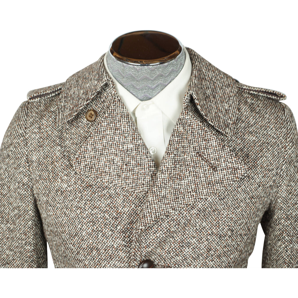 Vintage 70s Dandy Fashion Coat Tweed Wool Overcoat