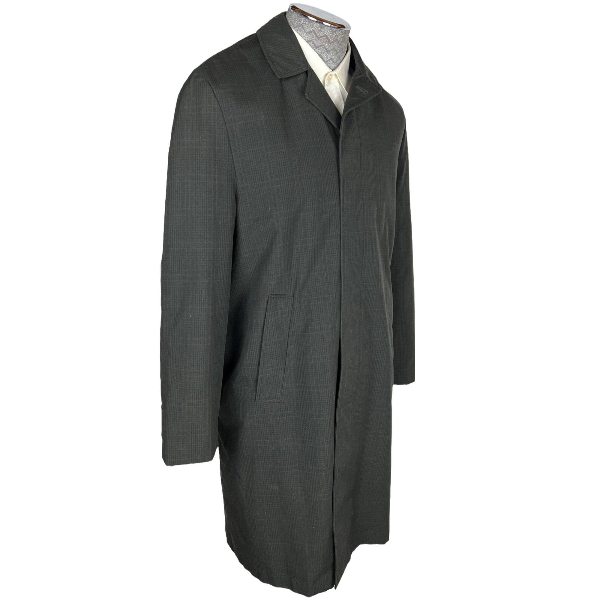 Vintage 1960s Mens Raincoat w Striped Lining Croydon Sz M L