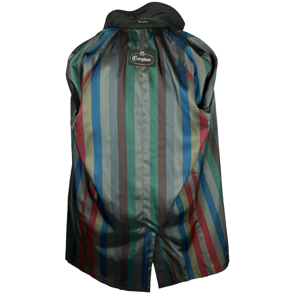 Vintage 1960s Mens Raincoat w Striped Lining Croydon Sz M L