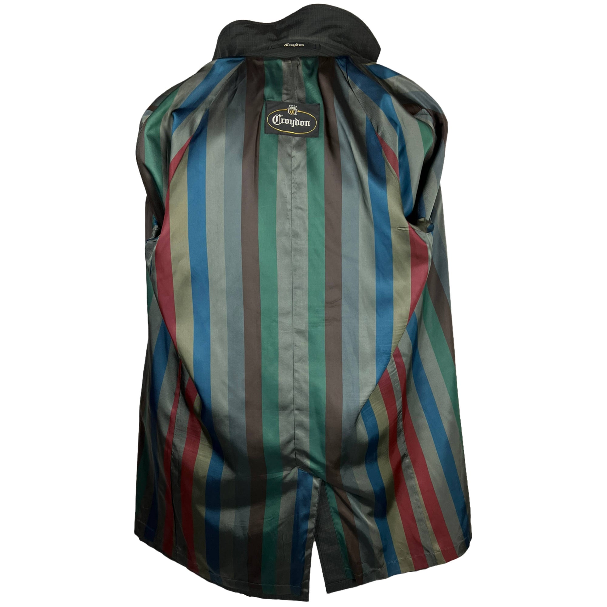 Vintage 1960s Mens Raincoat w Striped Lining Croydon Sz M L