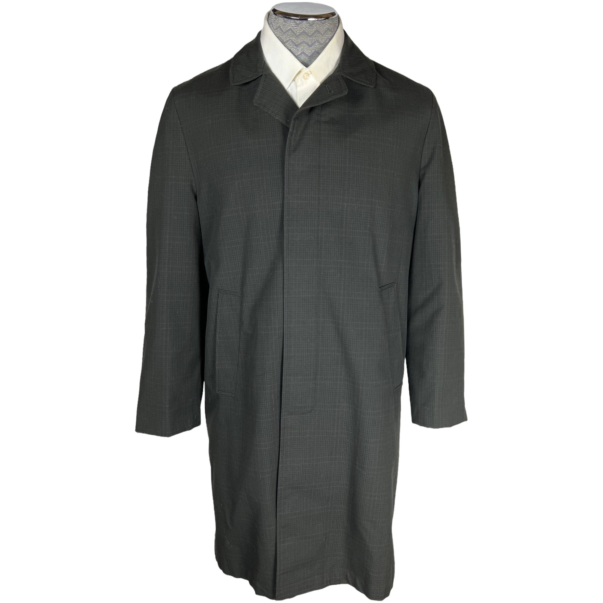 Vintage 1960s Mens Raincoat w Striped Lining Croydon Sz M L