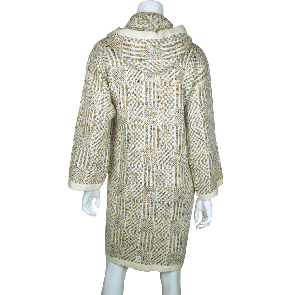 Vintage Cuddle Knit 70s Hooded Sweater Coat