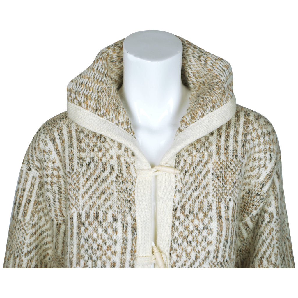 Vintage Cuddle Knit 70s Hooded Sweater Coat