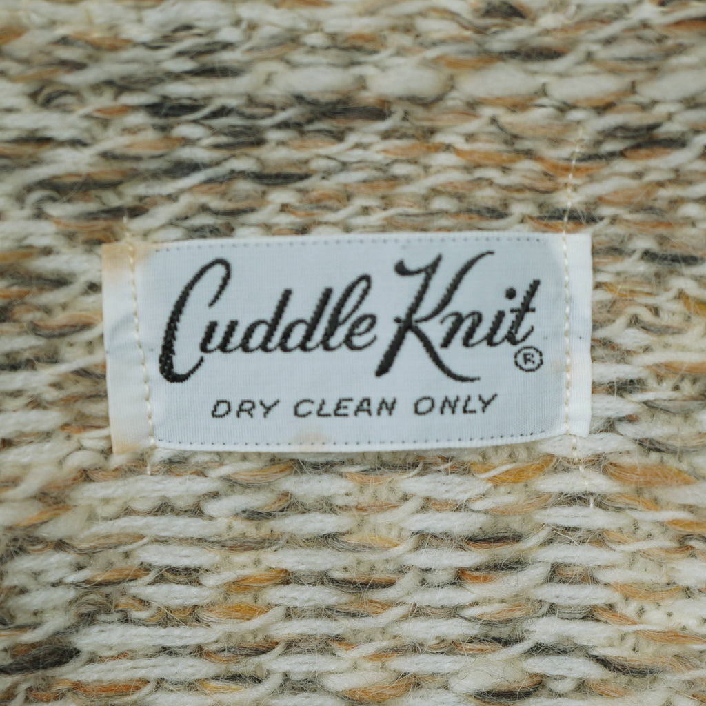 Vintage Cuddle Knit 70s Hooded Sweater Coat