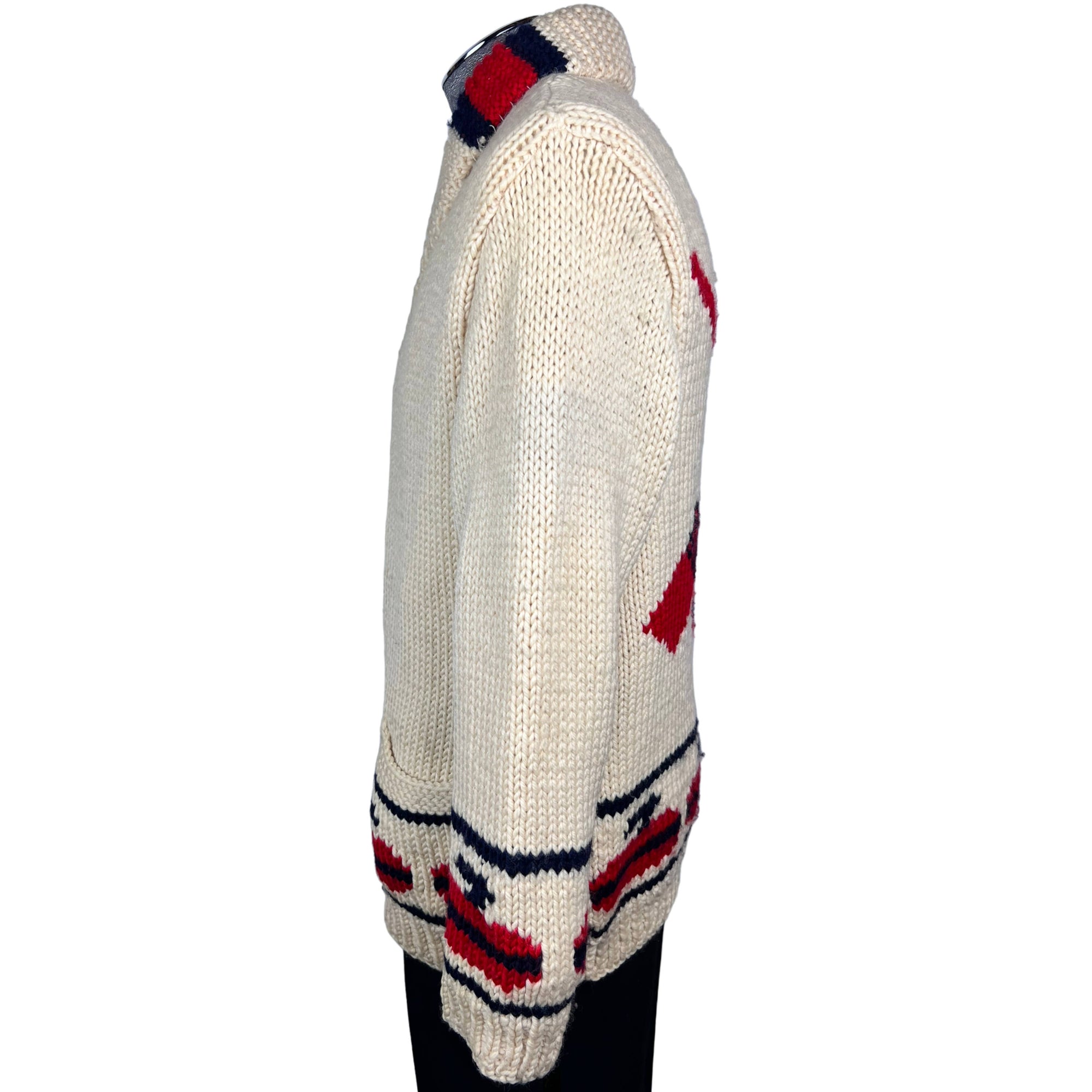 1960s Vintage Curling Sweater Patons Pattern Mens Cowichan