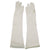 Vintage Ladies White Kid Leather Cutwork Long Evening Gloves Lace Inset - Poppy's Vintage Clothing