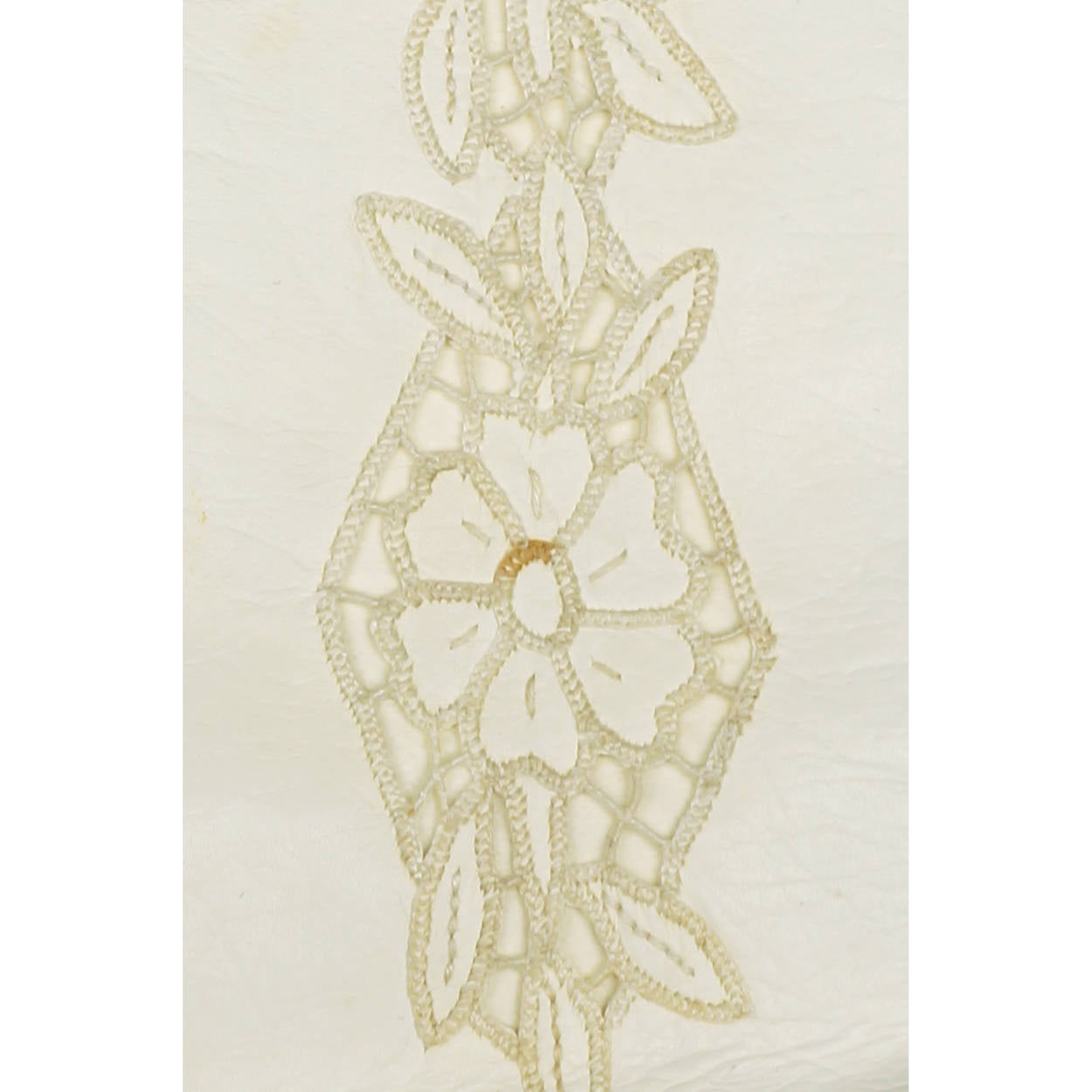 Vintage Ladies White Kid Leather Cutwork Long Evening Gloves Lace Inset - Poppy's Vintage Clothing