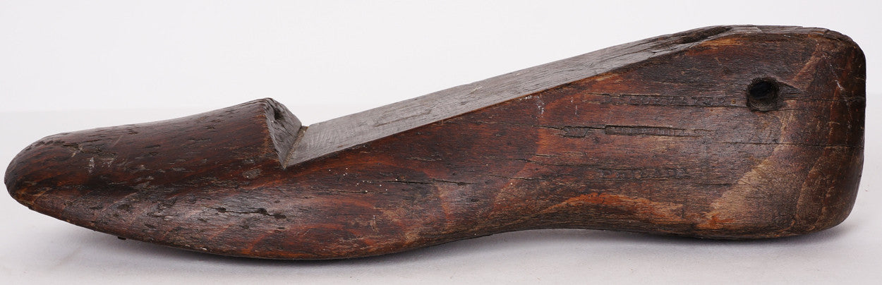 Antique Civil War Era Wood Shoe Last by Daniel Shoemaker Philadelphia - Poppy's Vintage Clothing
